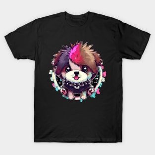 Cute Dog Rebel Yell Punk Style T-Shirt